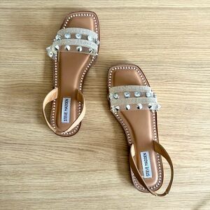 Steve Madden metallic slingback flat sandals